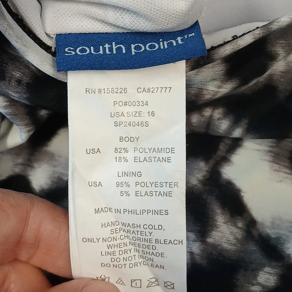 SOUTH POINT High Neck Print Tankini Top SZ 16 - Picture 5 of 5